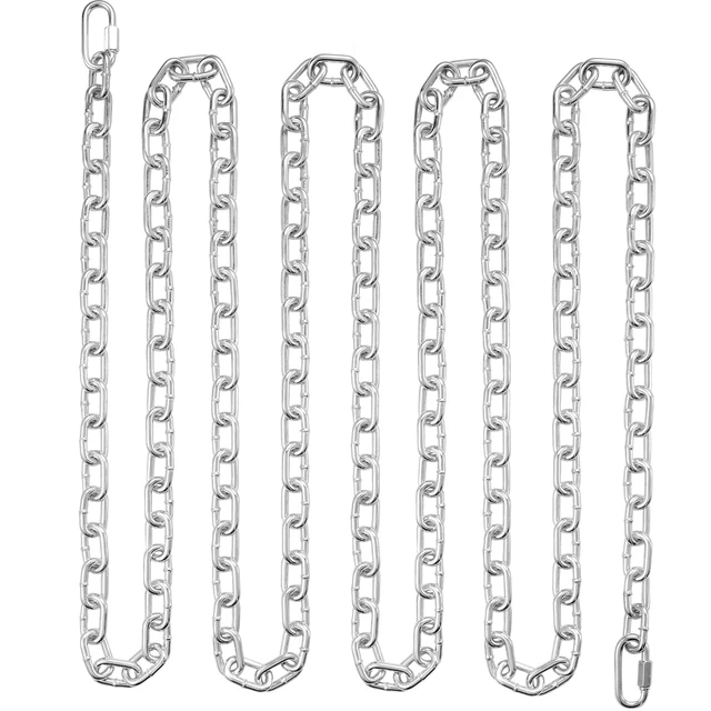 Alt view image 8 of 8 - Proof Coil Chain, 5/16" x 92', 1667 lbs Safe Working Load, Zinc Plated Proof Tested Coil Chain with Two Quick Links, Galvanized Carbon Steel Link Chain for Towing, Hanging, Camping, Pet Towing
