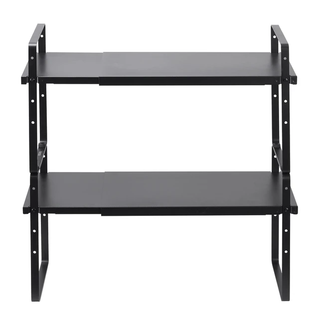Alt view image 16 of 16 - VEVOR 2 Tier Cabinet Organizer Shelf Counter Shelves Steel Kitchen Storage Spice Rack