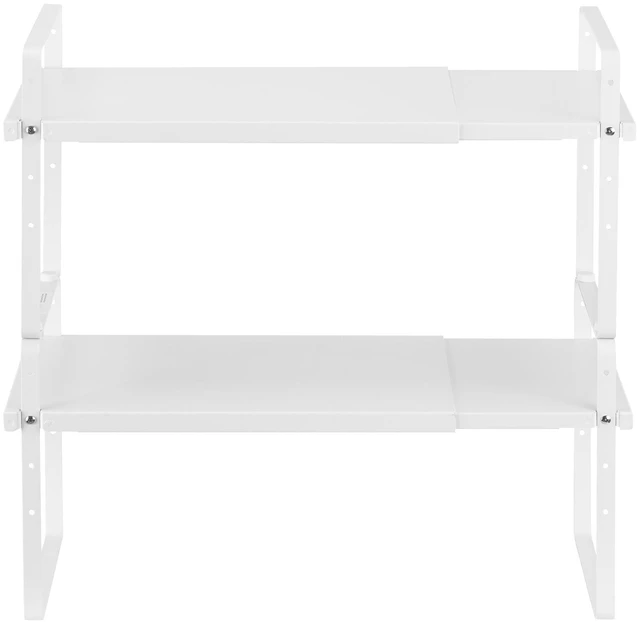 Alt view image 16 of 16 - VEVOR 2 Tier Cabinet Organizer Shelf Counter Shelves Steel Kitchen Storage Spice Rack