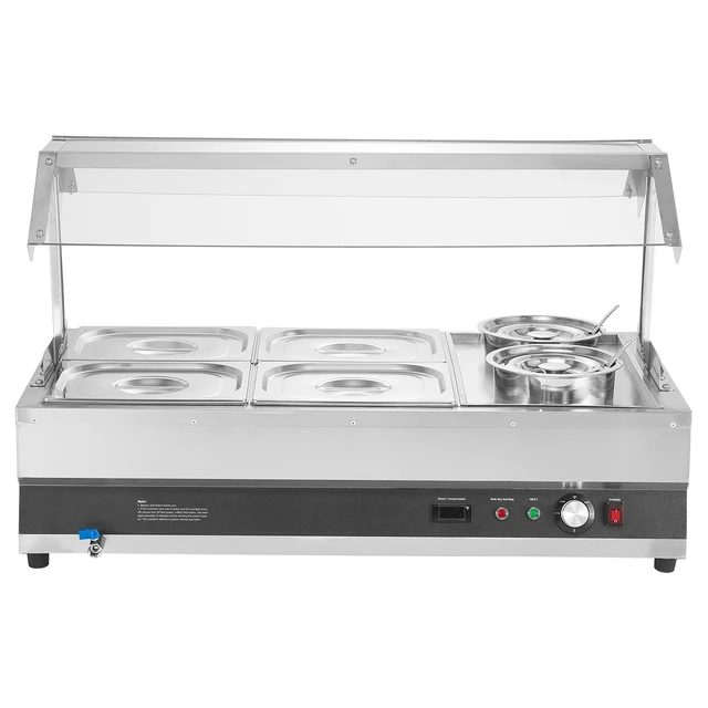 Alt view image 15 of 15 - Commercial Soup Warmer Soup Station with Cover 2-Pot & 4-Pan Soup Kettle