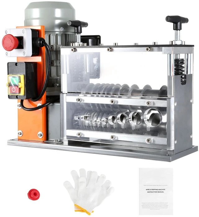 Alt view image 8 of 8 - Automatic Wire Stripping Machine, 0.06''-1.57'' Electric Motorized Cable Stripper, 750 W, 98 ft/min Wire Peeler with Visible Stripping Depth Reference, 10 Channels for Scrap Copper Recycling