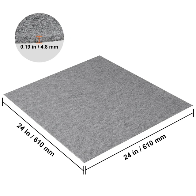 Alt view image 9 of 9 - Carpet Tiles Peel and Stick, 24 x 24 Squares Self Adhesive Carpet Floor Tile, Soft Padded Carpet Tiles, Easy Install DIY for Bedroom Living Room Indoor Outdoor (9Tiles, Light Gray)