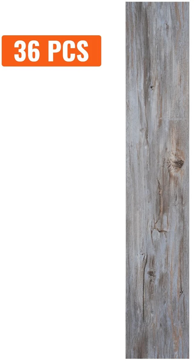 Alt view image 8 of 8 - Self Adhesive Vinyl Floor Tiles 36 x 6 inch, 36 Tiles 0.62mm Thick Peel & Stick, Vintage Wood Grain DIY Flooring for Kitchen, Dining Room, Bedrooms & Bathrooms, Easy for Home Decor
