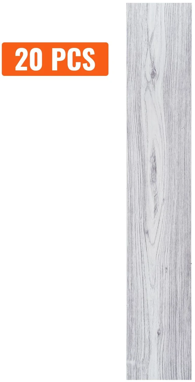 Alt view image 15 of 15 - Self Adhesive Vinyl Floor Tiles 36 x 6 inch, 20 Tiles 0.62mm Thick Peel & Stick, Light Gray Wood Grain DIY Flooring for Kitchen, Dining Room, Bedrooms & Bathrooms, Easy for Home Decor