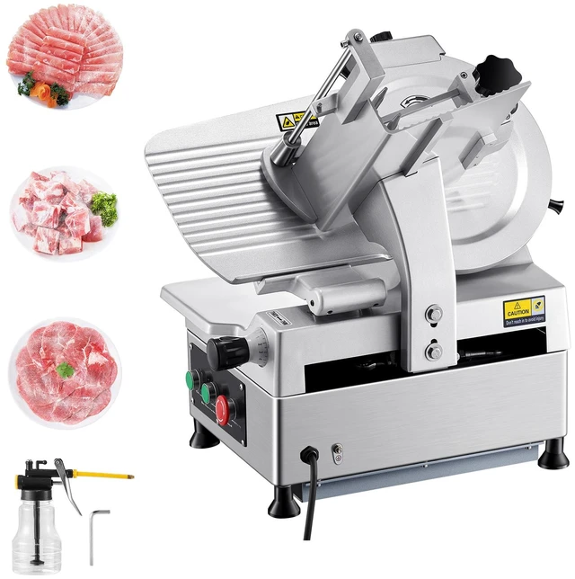 Alt view image 8 of 8 - Automatic Meat Slicer, 180W + 370W Deli Slicer with a 12 inch Premium 65Mn Blade, 0-0.3 inch Adjustable Thickness, Electric Food Slicer Machine for Meat, Vegetables, Hard Bread, and Cheese