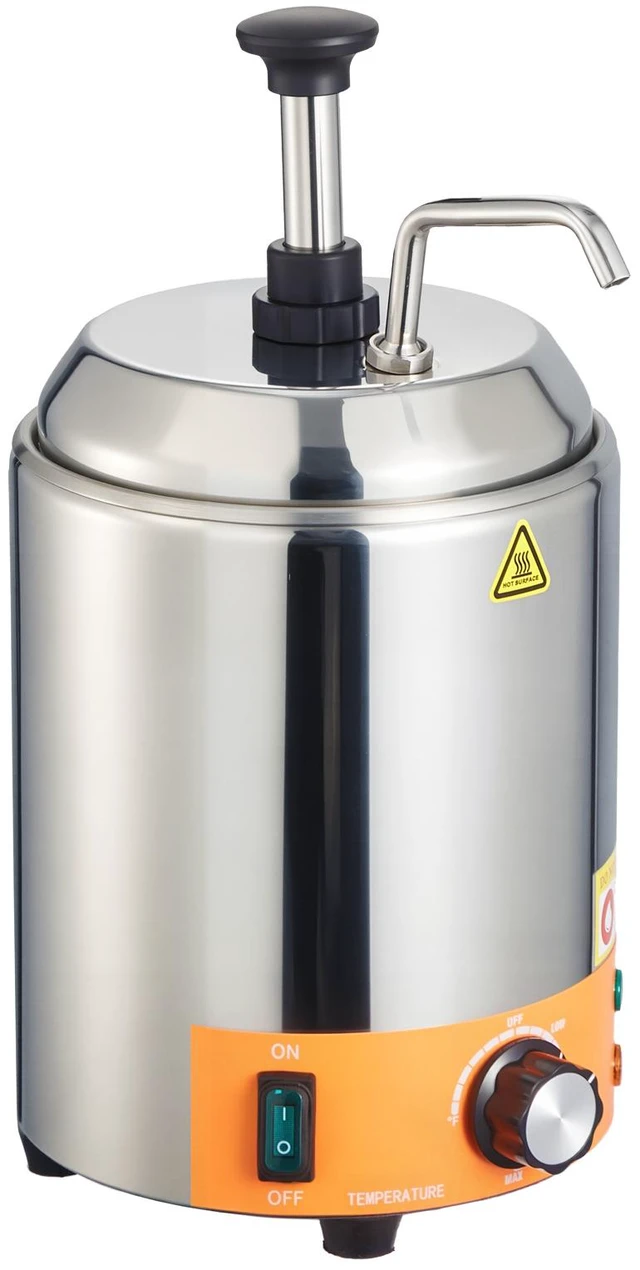 Alt view image 8 of 8 - Electric Cheese Dispenser with Pump, 2.4L Commercial Hot Fudge Warmer, Stainless Steel Pump Dispenser, 86-230 Temp Adjustable Nacho Cheese Sauce Warmer, for Hot Fudge Cheese Caramel