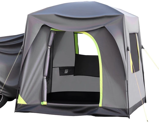 Alt view image 8 of 8 - SUV Tent for Camping, 10FT L x 8FT W, Waterproof PU2000mm Spacious Double Layer Design for 5-8 Person, SUV Camping Tent with Mesh Windows, Includes Rainfly & Storage Bag, for Outdoor Activities