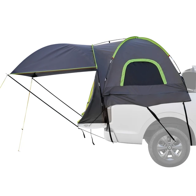 Alt view image 15 of 15 - Pickup Truck Tent, Fits 8.0-8.2 ft Truck Tents for Camping, Waterproof PU2000 2-3 Person Sleeping Truck Bed Tent, Sturdy Truck Bed Camper Shell with Expandable Awning, Rainfly, Storage Bag