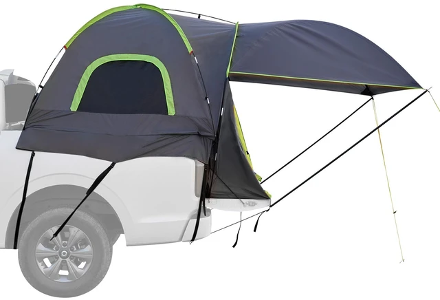 Alt view image 9 of 9 - Pickup Truck Tent, Fits 5.0-5.2 ft Truck Tents for Camping, Waterproof PU2000 mm 2-3 Person Sleeping Truck Bed Tent, Sturdy Truck Bed Camper Shell with Expandable Awning, Rainfly, Storage Bag