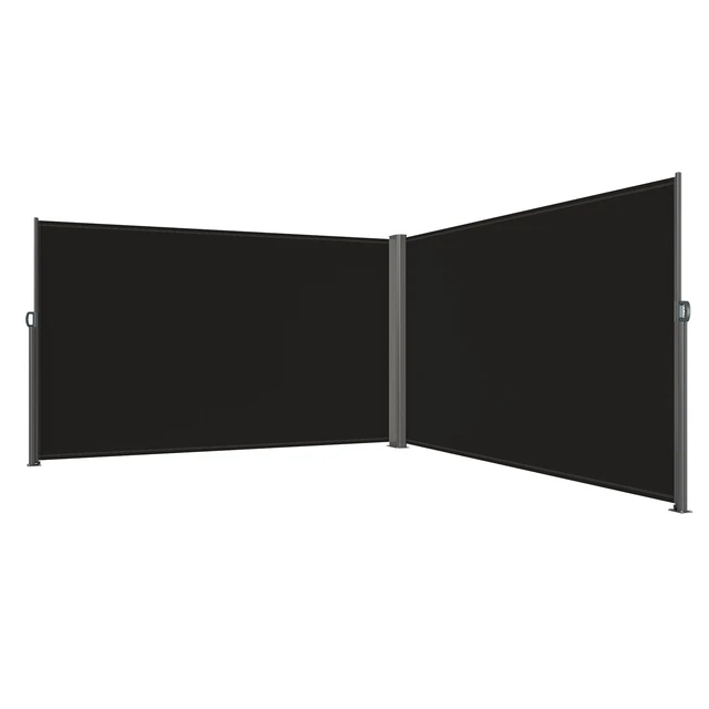 Alt view image 8 of 8 - Retractable Side Awning, 71''x 236'' Aluminum Outdoor Privacy Screen, 280g Polyester Water-proof Retractable Patio Screen, UV 30+ Room Divider Wind Screen for Patio, Backyard, Balcony, Black