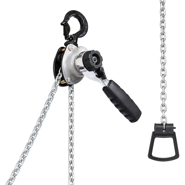 Alt view image 8 of 8 - Manual Lever Chain Hoist, 1/2T 1100LBS Capacity Heavy Duty Come Along, 20FT Lift G80 Alloy Steel Chain With Dual Pawl Mechanical Brake,360°Rotating Hooks, for Warehouse Construction Garage