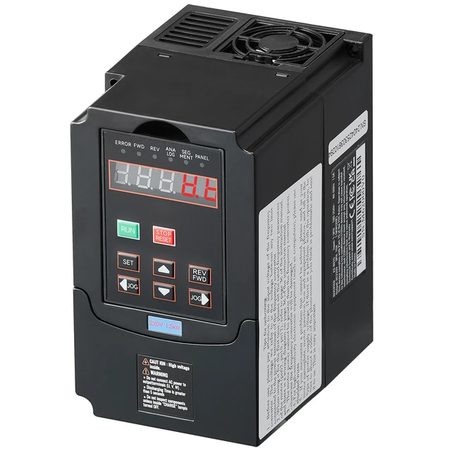 Alt view image 9 of 9 - VEVOR VFD 2HP, 1.5KW, 7.5A, 1 or 3 Phase 220V Input to 3 Phase 220V Output Variable Frequency Drive, 40-60Hz Input, 0-400Hz Output VFD for Spindle Motor CNC Speed Control