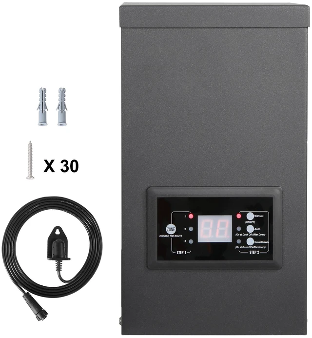 Alt view image 9 of 9 - 300W Low Voltage Landscape Transformer with Timer and Photocell Sensor, Waterproof Landscape Lighting Transformer, 120V AC to 12V/14V AC for Outdoor, Spotlight, Pathway Light, Pool light, ETL