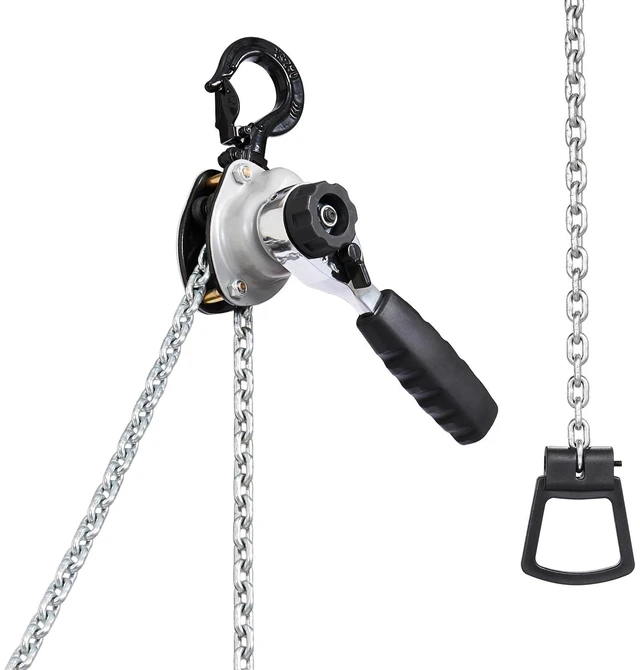Alt view image 8 of 8 - Manual Lever Chain Hoist, 1/2T 1100LBS Capacity Heavy Duty Come Along, 5FT Lift G80 Alloy Steel Chain With Dual Pawl Mechanical Brake,360°Rotating Hooks, for Warehouse Construction Garage
