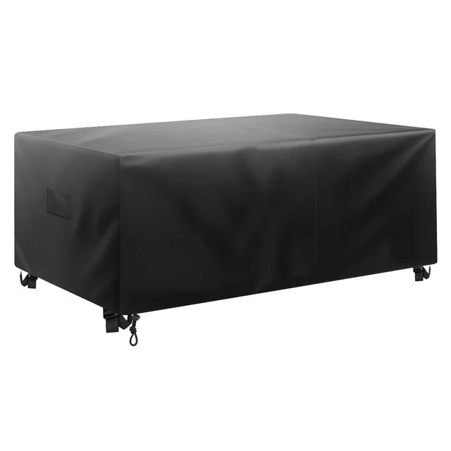 Alt view image 15 of 15 - Patio Furniture Cover, 420D Heavy Duty Waterproof Outdoor Dining Table and Chairs Cover, Large Rectangular Patio Table Covers with Air Vent for All Weather, 126L x 63W x 28H inch, Black
