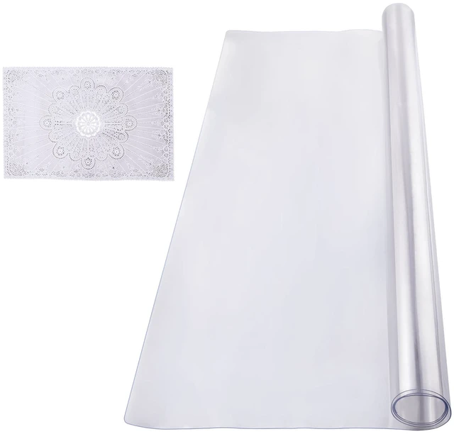 Alt view image 15 of 15 - Plastic Table Cover, 40 x 60 Inch 1.5 mm Thick Clear Table Protector, Rectangle PVC Desk Mat, Waterproof & Easy Cleaning Desk Pad Tablecloth, for Office Dresser Dining Room Table Night Stand
