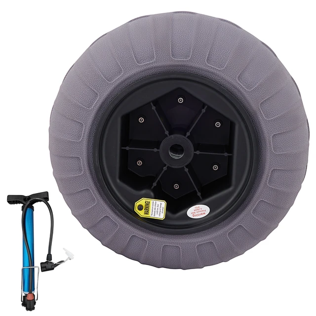 Alt view image 8 of 8 - VEVOR Beach Balloon Wheels, 15.7" Replacement Sand Tires, TPU Cart Tires for Kayak Dolly, Canoe Cart and Buggy w/Free Air Pump, 2-Pack