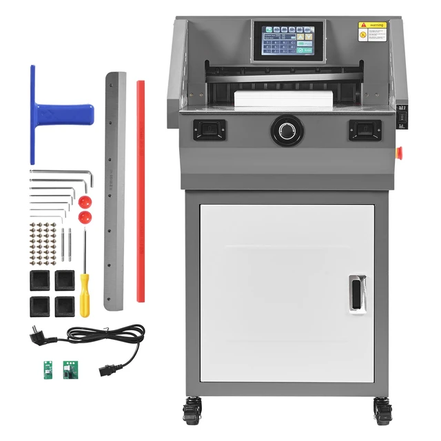Alt view image 8 of 8 - Electric Paper Cutter, Metal Programmable Paper Cutter Machine, 17.99 inch Cutting Width, 2.28 inch Cutting Thickness, Electric Hydraulic Guillotine Trimmer with Infrared Function & Spare Blade