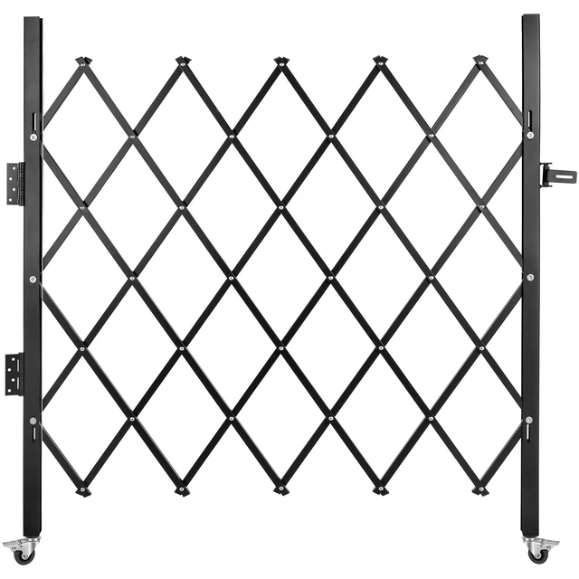 Alt view image 8 of 8 - Single Folding Security Gate, 48\" H x 66\" W Folding Door Gate, Steel Accordion Security Gate, Flexible Expanding Security Gate, 360° Rolling Barricade Gate, Scissor Gate or Door with Padlock