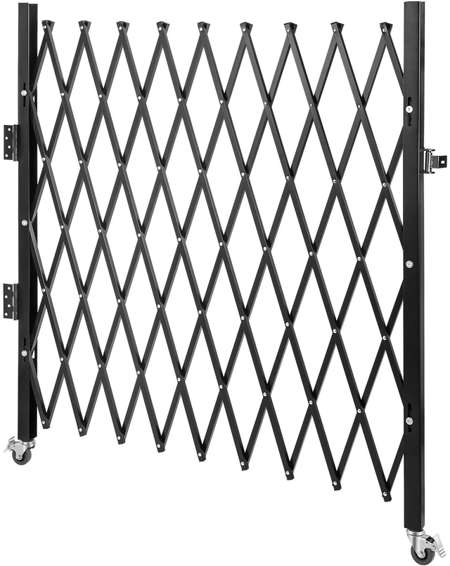 Alt view image 8 of 8 - Single Folding Security Gate, 74"W x 51.57"H Folding Door Gate, Steel Accordion Security Gate, Flexible Expanding Security Gate, 360° Rolling Barricade Gate, Scissor Gate or Door with Padlock