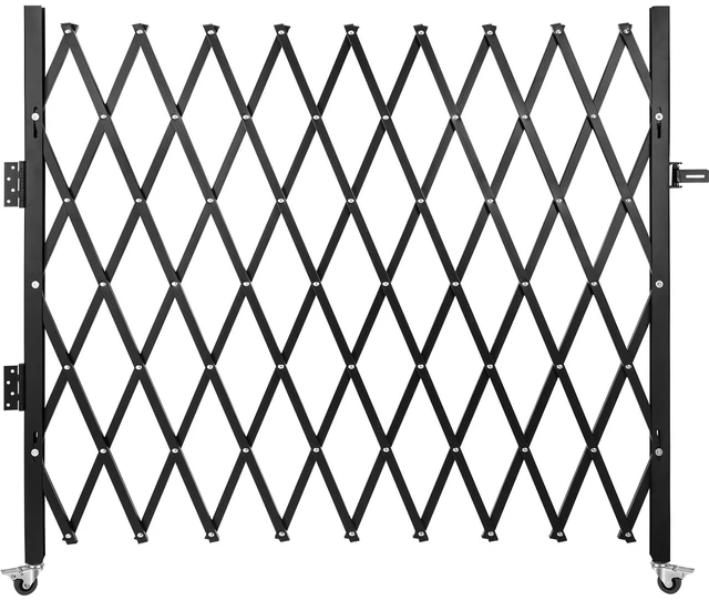 Alt view image 8 of 8 - Single Folding Security Gate, 7\' H x 6-1/2\' W Folding Door Gate, Steel Accordion Security Gate, Flexible Expanding Security Gate, 360° Rolling Barricade Gate, Scissor Gate/Door with Padlock