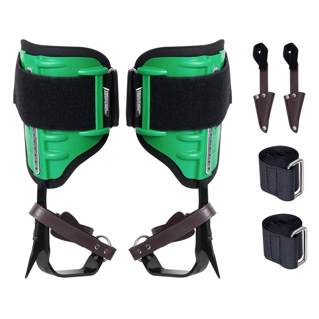 Alt view image 10 of 10 - Tree Climbing Spikes, 1 Pair Alloy Steel Climbing Spurs, 350lbs Load Capacity Tree Climbing Gear with Straps and Spike Protectors, Arborist Equipment for Climbers, Hunting, Fruit Picking, Green