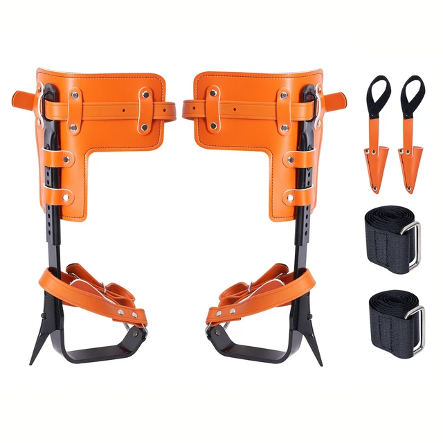 Alt view image 8 of 8 - VEVOR Tree Climbing Spikes Climbing Spurs Alloy Steel Arborist Equipment Orange