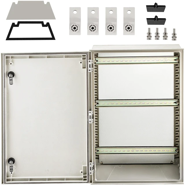 Alt view image 8 of 8 - NEMA Steel Enclosure, 24 x 16 x 9\'\' NEMA 4X Fiberglass Electrical Box, IP66 Waterproof & Dustproof, Outdoor/Indoor Electrical Junction Box, with Mounting Plate(60 x 40 x 23 cm)