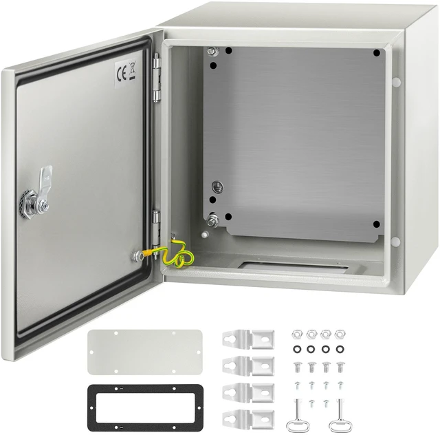 Alt view image 8 of 8 - NEMA Steel Enclosure, 12 x 12 x 8\'\' NEMA 4X Steel Electrical Box, IP66 Waterproof & Dustproof, Outdoor/Indoor Electrical Junction Box, with Mounting Plate