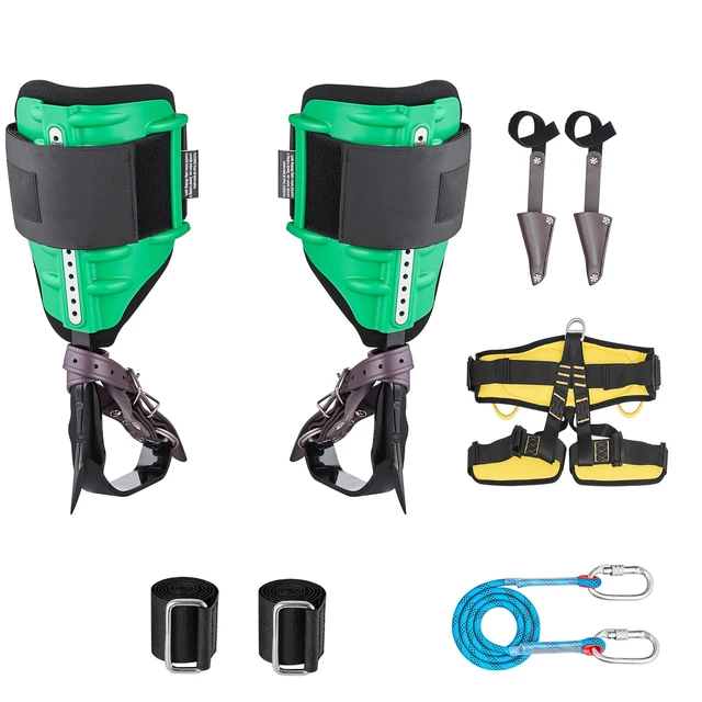 Alt view image 9 of 9 - Tree Climbing Spikes Set, Height-Adjustable Tree Climbing Gear with Straps & Spike Protectors, 350 lbs Load Capacity, Heavy Duty Steel Climb Spurs Arborist Equipment for Fruit Picking Hunting