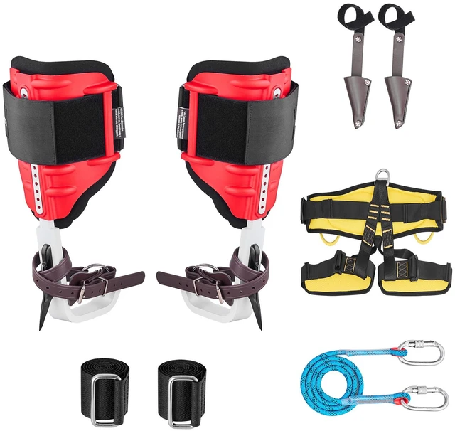 Alt view image 9 of 9 - Tree Climbing Spikes Set, Height-Adjustable Tree Climbing Gear with Straps & Spike Protectors, 350 lbs Load Capacity, Durable Aluminum Climb Spurs Arborist Equipment for Fruit Picking Hunting