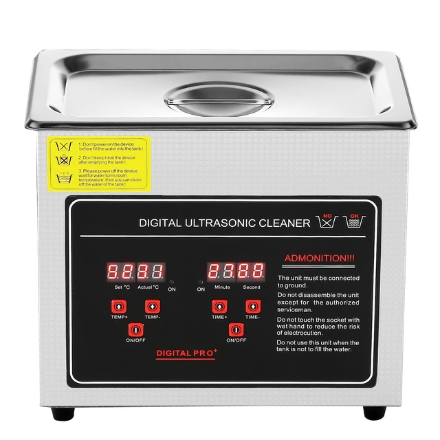 Alt view image 15 of 15 - Ultrasonic Cleaner with Digital Timer & Heater, Professional Ultra Sonic Jewelry Cleaner, Stainless Steel Heated Cleaning Machine for Glasses Watch Rings Small Parts Circuit Board (6L)