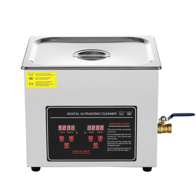 Alt view image 15 of 15 - Ultrasonic Cleaner with Digital Timer & Heater, Professional Ultra Sonic Jewelry Cleaner, Stainless Steel Heated Cleaning Machine for Glasses Watch Rings Small Parts Circuit Board (10L)