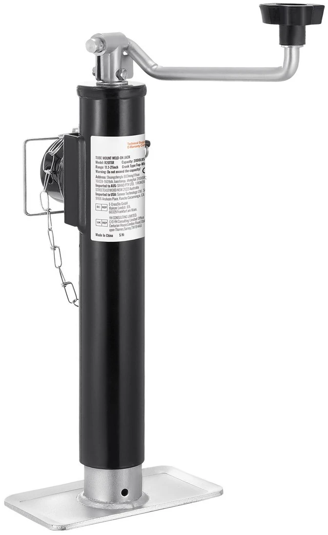 Alt view image 10 of 10 - VEVOR Trailer Jack Weld-on Pipe Mount Swivel Trailer Jack 2000 lbs 10" Travel