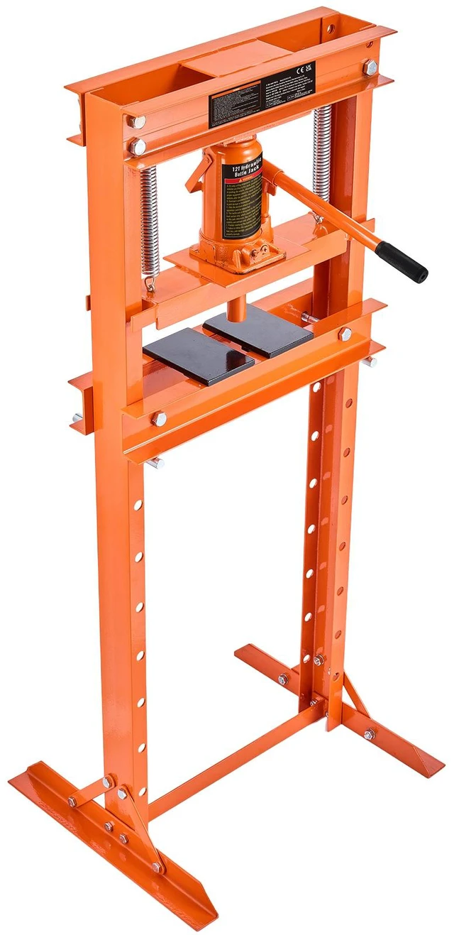Alt view image 17 of 17 - Hydraulic Shop Press, 12 Ton H-Frame Hydraulic Garage/Shop Floor Press, Adjustable Shop Press with Press Plates, Heavy Duty Hydraulic Press for Garage, Shop, Workshop