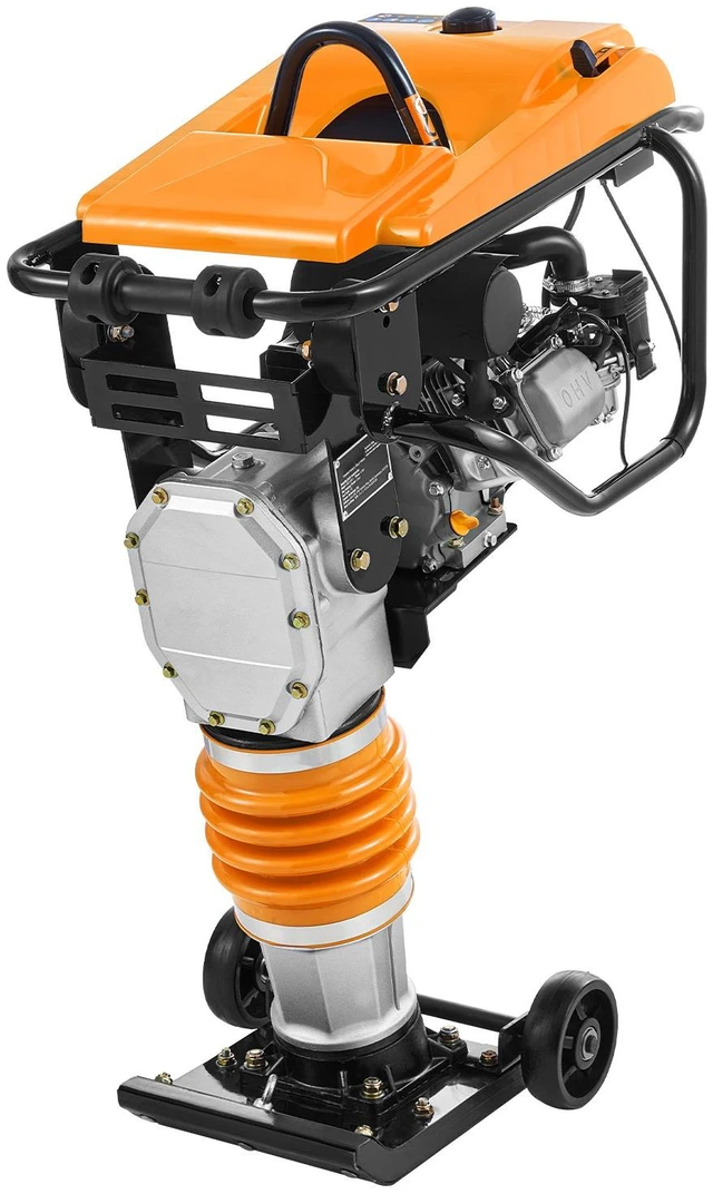 Alt view image 8 of 8 - Jumping Jack Compactor, 6.5 HP Vibratory Rammer Fuel-Powered 196 cc Engine Tamper, 3600 lbs Impact Force, 26" Max Compaction Depth, for Soil, Gravel, Footings, Concrete Slabs, and Foundations