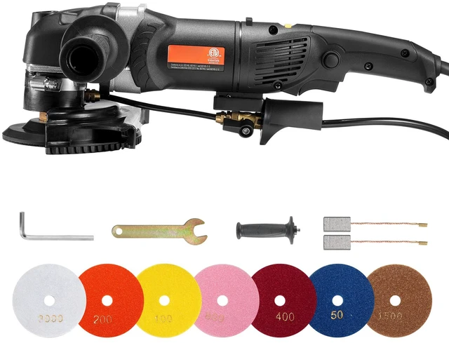 Alt view image 8 of 8 - VEVOR Wet Stone Polisher 4-Inch 800W Electric Concrete Polisher 6 Speed 7 Pads