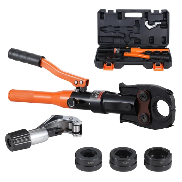 Alt view image 16 of 16 - Copper Pipe Crimping Tool, Hydraulic Driven Press Tool with 1/2", 3/4", 1" Jaws, Copper Tube Fittings Pipe Crimpers for Narrow Spaces and Tee Fittings