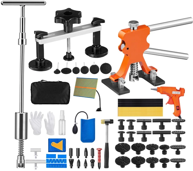 Alt view image 9 of 9 - VEVOR 69 PCS Dent Repair Kit, Auto Car Body Paintless Dent Removal Tool Kit, Golden Lifter, Bridge Puller, Slide Hammer Tool Kit for Automobile Body, Washing Machine, Refrigerator