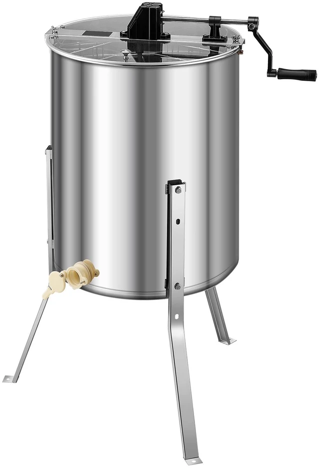 Alt view image 15 of 15 - Honey Extractor, 4/8 Frame Manual Honey Spinner with Transparent Lid, Stainless Steel Honeycomb Drum Spinner with Height Adjustable Stand, Honeycomb Extraction Equipment for Beekeeping