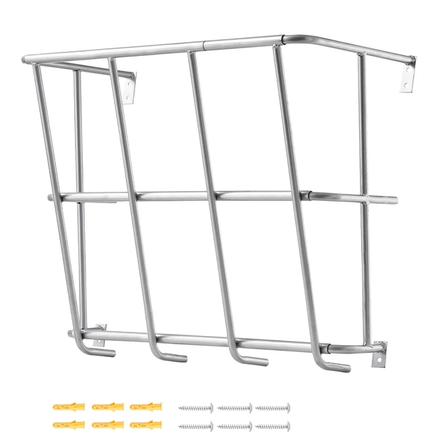 Alt view image 8 of 8 - Livestock Hay Feeder, 18.5 Gallons Large Capacity, Heavy-Duty Steel Goat Hay Rack, 24.4" Long Wall Mounted Horse Hay Holder, Multiple Sided Feeding Rack for Sheep Farm Livestock Indoor Outdoor