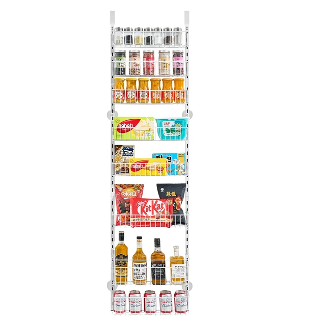 Alt view image 9 of 9 - VEVOR 8-Tier Over the Door Pantry Organizer Hanging Storage Rack Adjustable Kitchen
