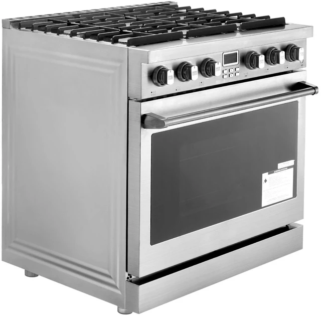 Alt view image 8 of 8 - Gas Range Oven, 35.9 Inches Width, Freestanding Stainless Steel Stove and Oven with 6 Sealed Cooktop Burners, Easy Reach Racks, Halogen Light, 6.0 Cu. Ft. Capacity, for Apartment, Home, Kitchen
