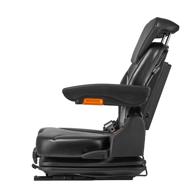 Alt view image 8 of 8 - Universal Forklift Seat, Tractor Suspension Seat with Adjustable Back, Armrest, Headrest & Safety Belt, Secure Fold Down Tractor Seat with Micro Switch, Lawnmower Seat for Skid Loader Bulldozer