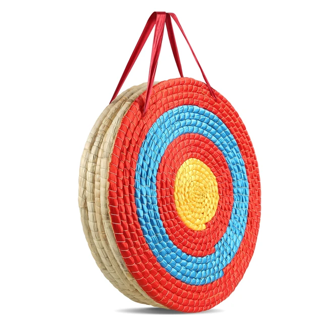 Alt view image 8 of 8 - Archery Target, 5 Layers 20" Arrow Target, Traditional Solid Straw Round Archery Target Shooting Bow, Hand-Made Arrows Target, Coloured Rope Target for Backyard Outdoor Hunting Shooting Practice