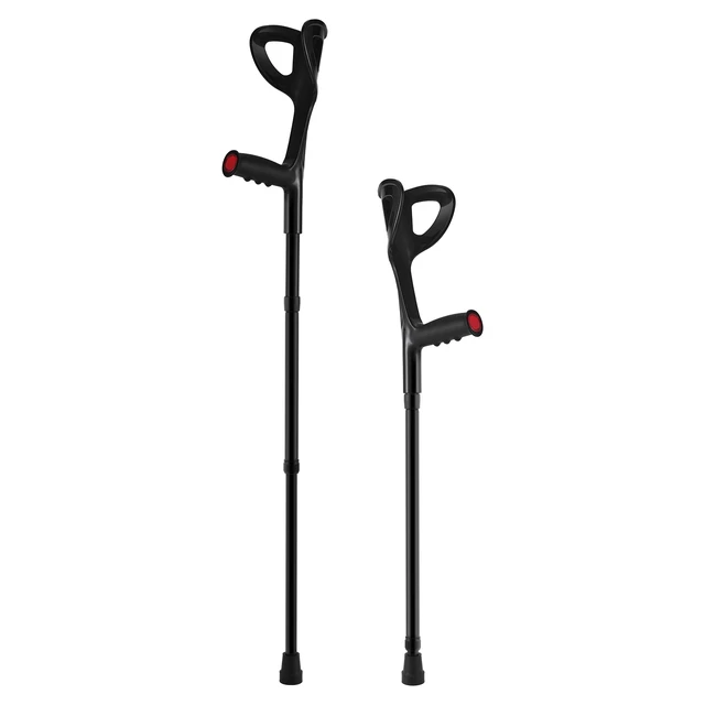 Alt view image 8 of 8 - Forearm Crutches for Adults, Folding Walking Forearm Crutches with 10-Level Adjustable Height, Lightweight Aluminum Medical Crutches with Open Cuff for Leg Injury Surgery Disabled, 1 Pair 350LBS