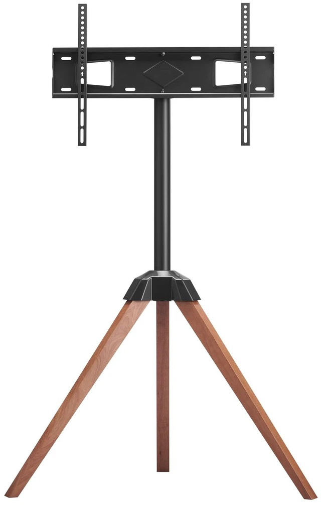 Alt view image 10 of 10 - Tripod Easel TV Stand, for 40-65 inch Flat Screen/Curved TVs Up to 99 lbs, 18° Left-Right Rotation Portable TV Stand with Oak Wood Legs, for Bedroom, Living Room, Studio, MAX VESA 600 x 400 mm