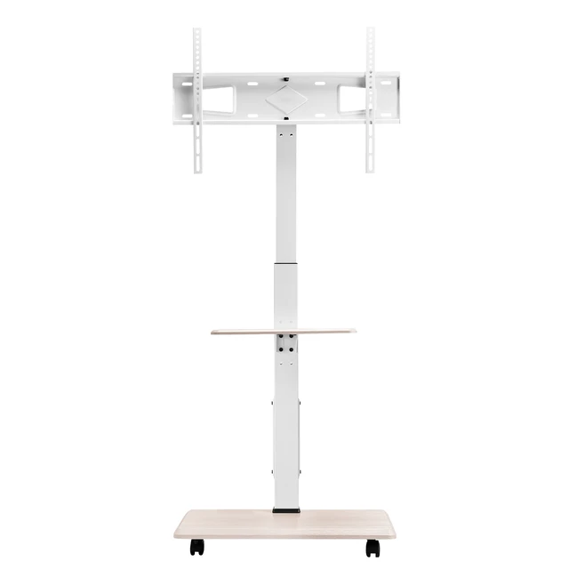 Alt view image 8 of 8 - Rolling TV Stand, Mobile TV Cart for 32-70 Inch Screens, 25° Left-Right Rotation and Height Adjustable TV Mount with Tray, Holds up to 88 lbs for Corner, Bedroom, Outdoor, Max VESA 600x400mm