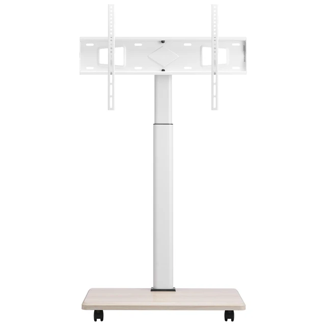 Alt view image 8 of 8 - Rolling TV Stand, Mobile TV Cart for 32-70 Inch Screens, 25° Left-Right Rotation and Height Adjustable TV Mount on Wheels, Holds up to 99 lbs for Corner, Bedroom, Outdoor, Max VESA 600x400mm
