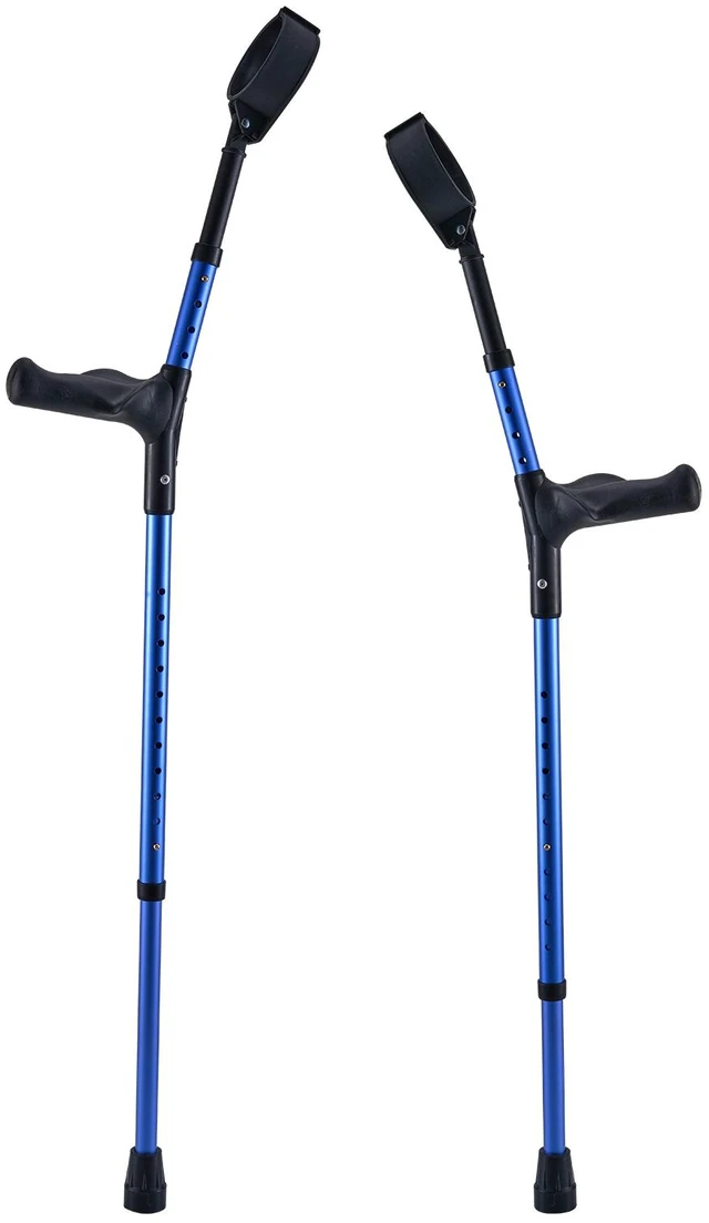 Alt view image 8 of 8 - Forearm Crutches for Adults, 11-Level Height Adjustable Walking Crutches with 4-Level Upper Cuff, Lightweight Aluminum Medical Support Crutches for Leg Injury Surgery Disabled, 1 Pair (350LBS)